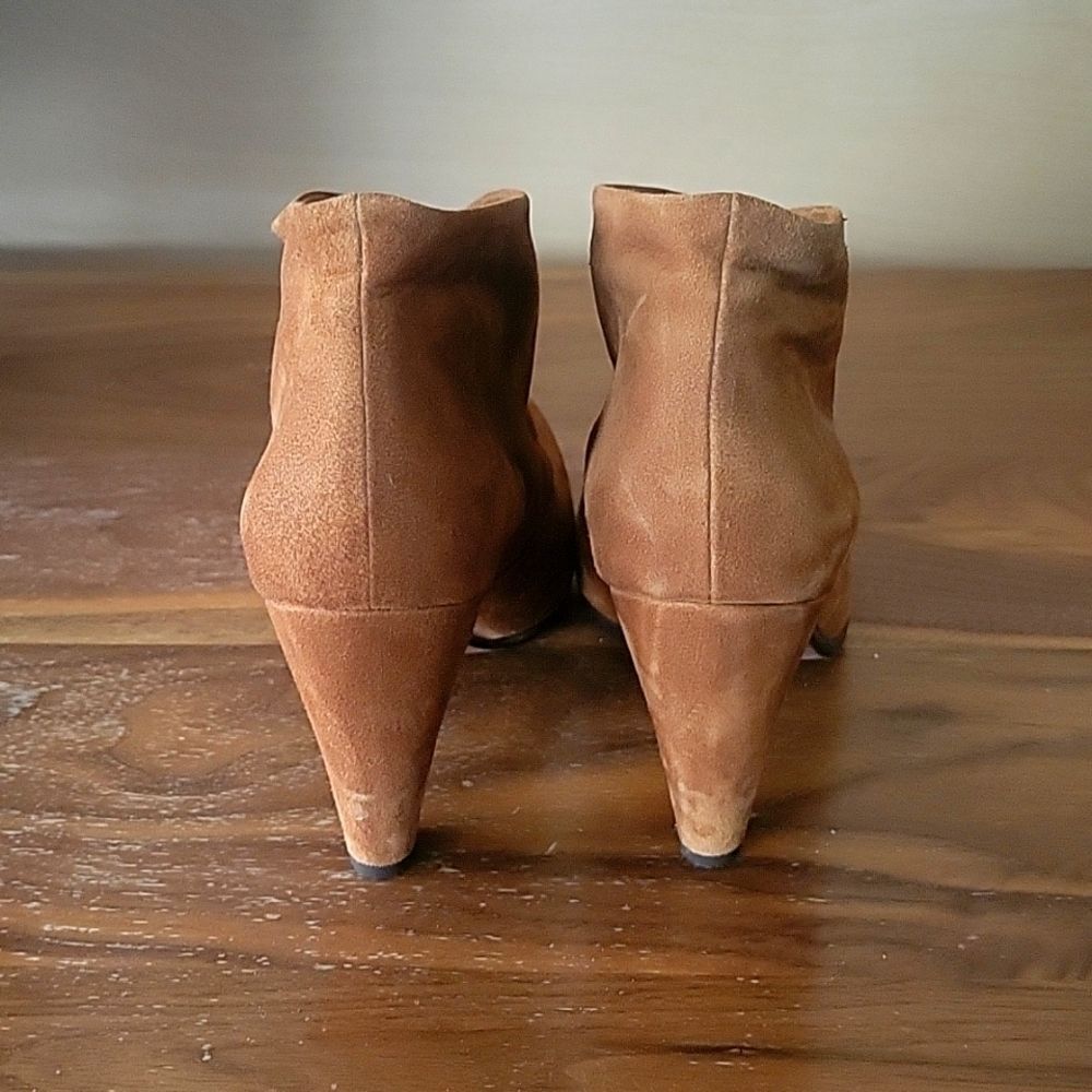 New Coclico Womens 6.5 Boho Outro Ankle Brown Suede Boots Booties Heels Western - Picture 6 of 11